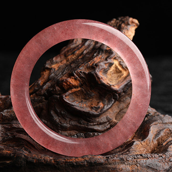 Bracelet de guérison d'amour en quartz fraise naturel Buddha Stones