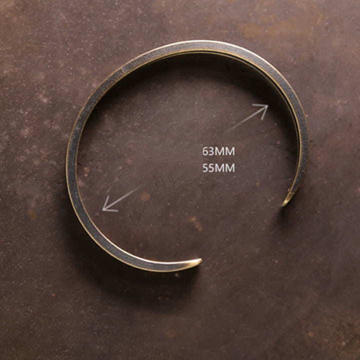 Bracelet manchette viking en cuivre rustique avec Buddha Stones