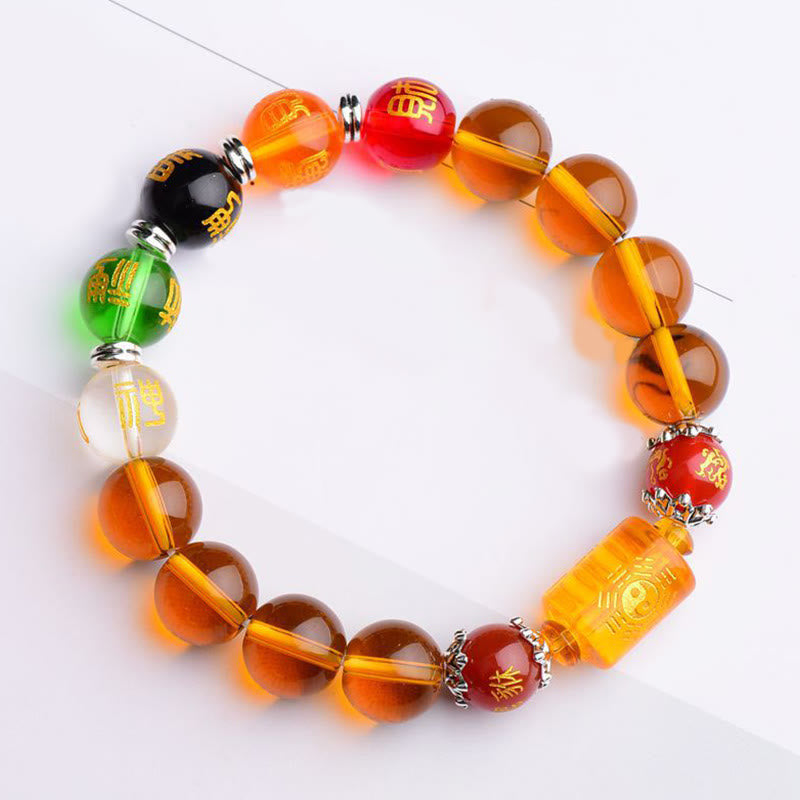 Bracelet de fortune et de bonheur en Buddha Stones en citrine naturelle
