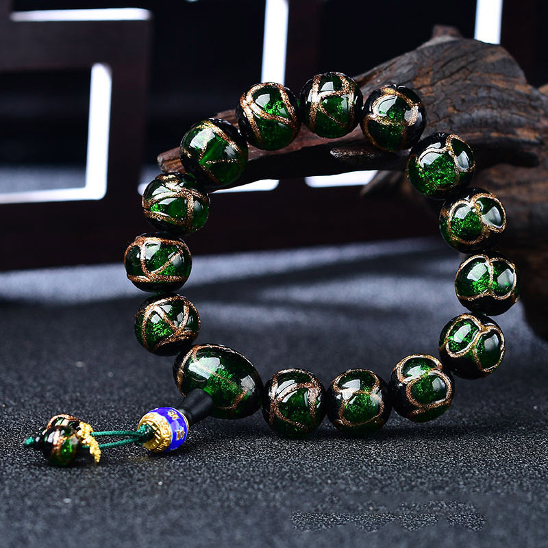 Bracelet de guérison tibétain en agate veine de dragon