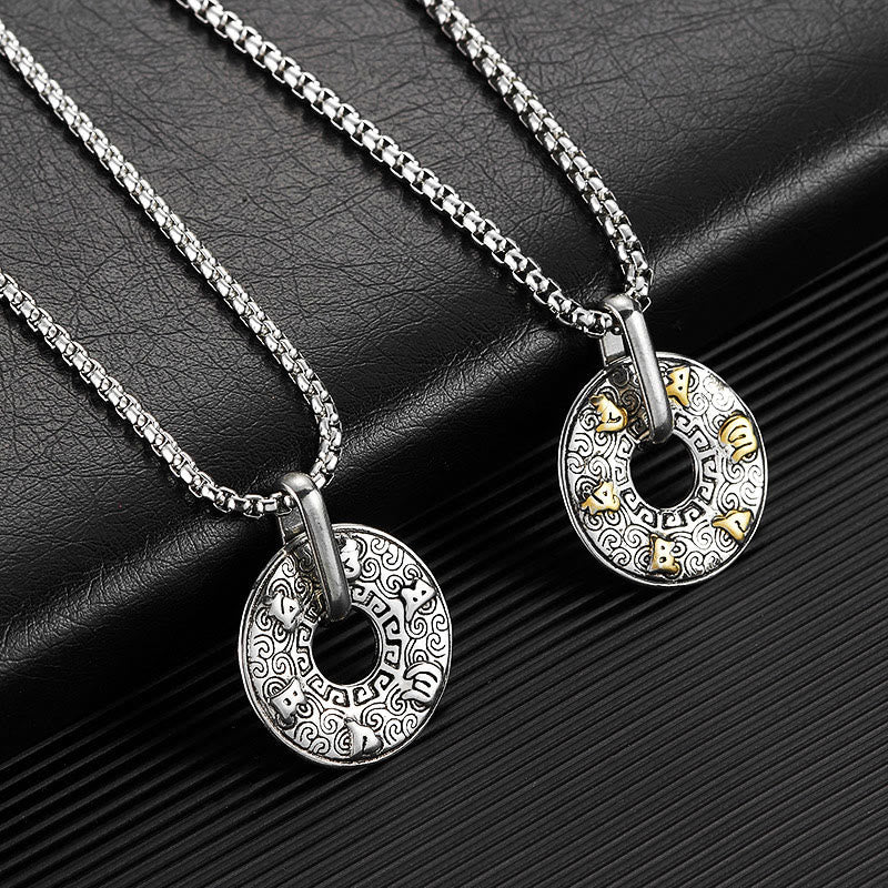 Collier pendentif tibétain en Buddha Stones Om Mani Padme Hum avec boucle de paix et créativité - image 2
