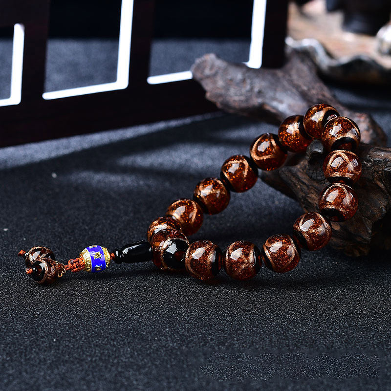 Bracelet de guérison tibétain en agate veine de dragon