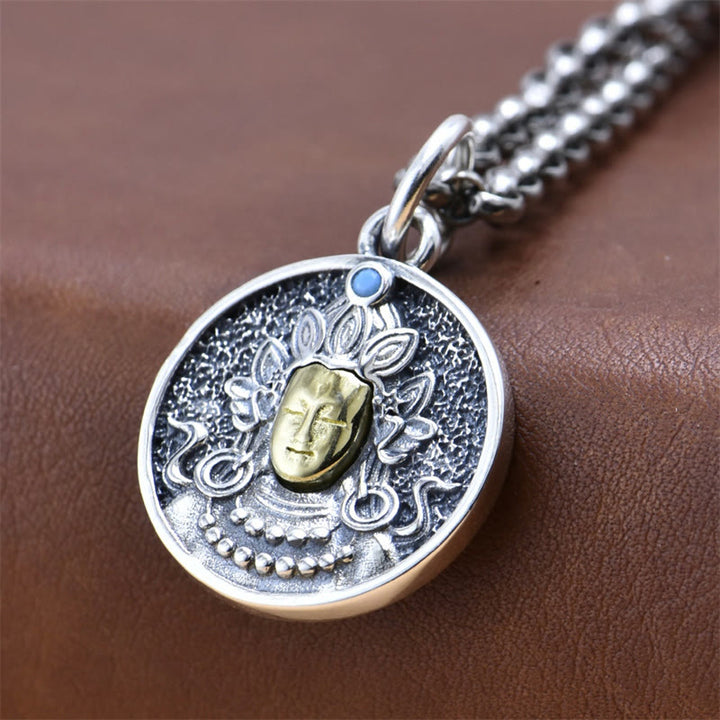 Collier pendentif de protection double Dorje Vajra en argent sterling 925 Buddha Stones - image 2