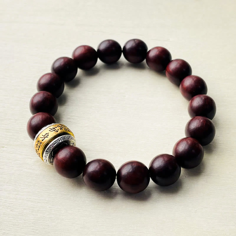 Bracelet de protection en amulette de petite feuille de bois de santal rouge de Buddha Stones