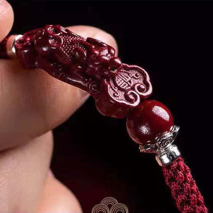 Bracelet tressé PiXiu Cinabre Fait Main par Buddha Stones - image 19