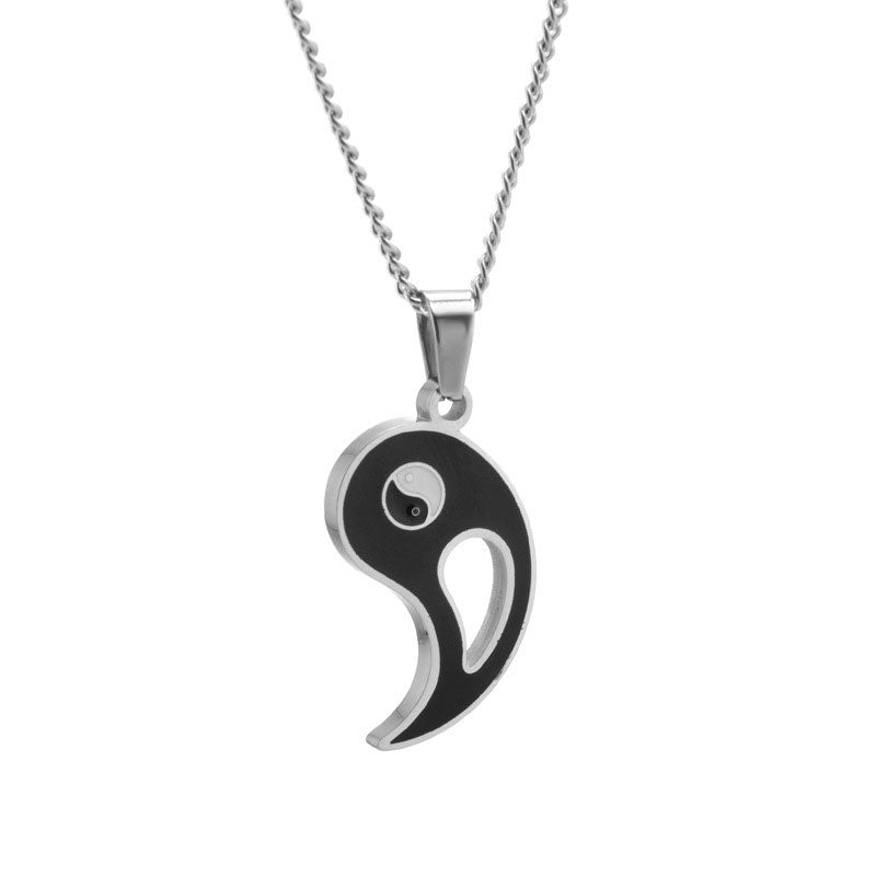 Collier avec pendentif Yin Yang pour couple, 2 pièces