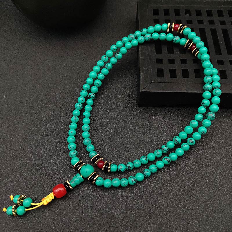 Bracelet Mala de guérison Buddha Stones de Bouddha turquoise