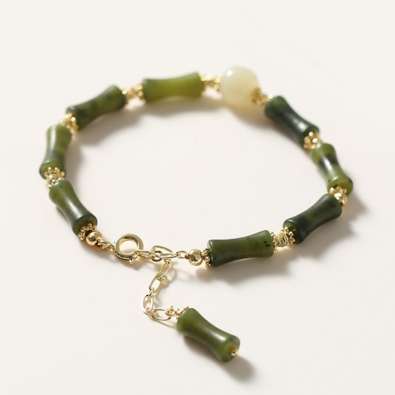 Bracelet chaîne porte-bonheur en bambou avec Buddha Stones