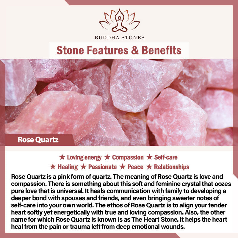 Bracelet de soins et d'amour en quartz rose naturel Buddha Stones - image 11