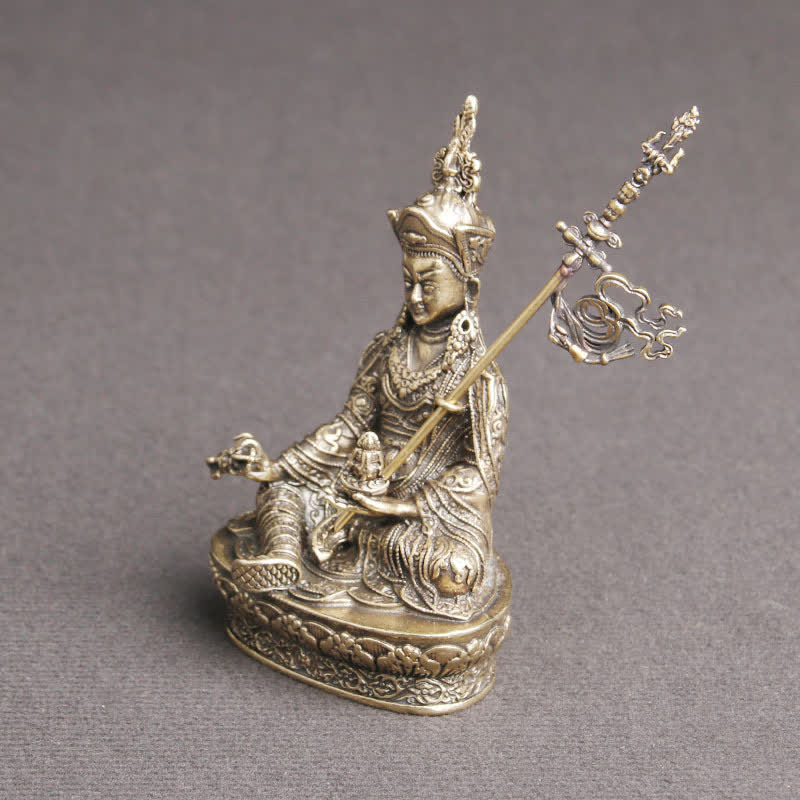 Statue de Bouddha Padmasambhava en cuivre, décoration de temple, statue de sérénité