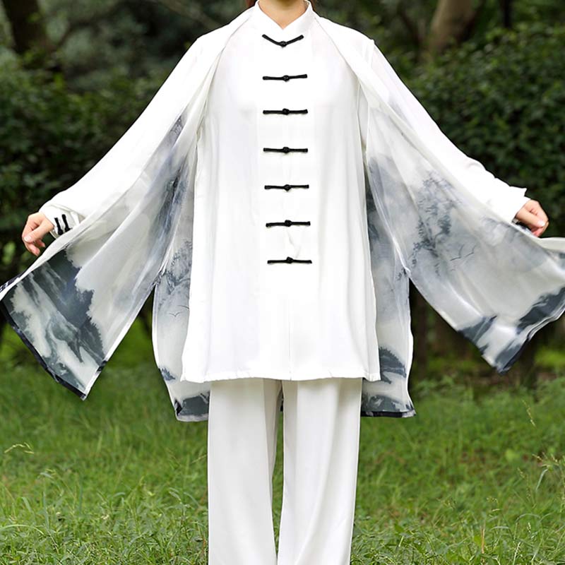 Ensemble de vêtements unisexe 3 pièces pour peinture à l'encre, méditation, prière, spirituel, zen, tai-chi, qigong