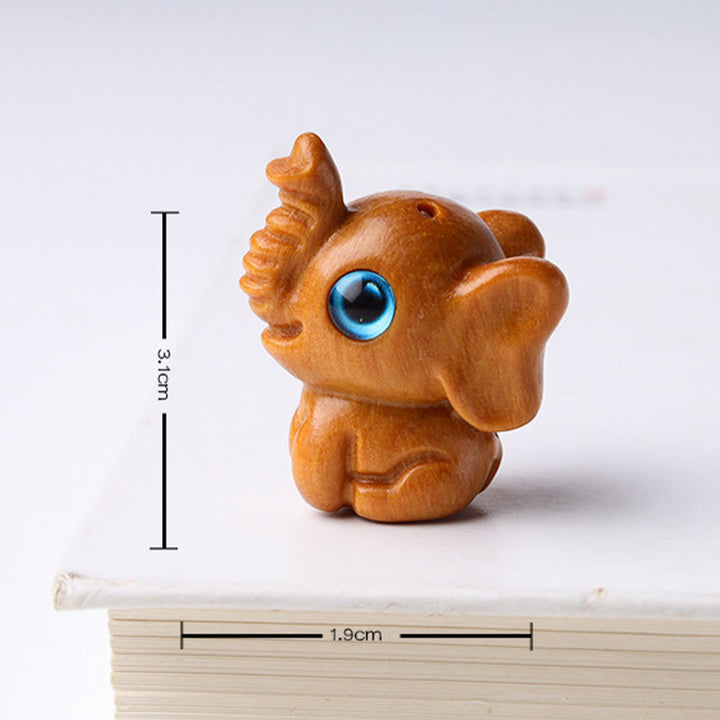 Buddha Stones Bois de santal Petite feuille Bois de santal rouge Bois de santal vert Mini éléphant porte-bonheur sculpté Décoration de protection - image 10