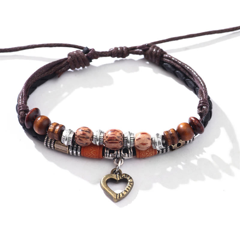 Collier pendentif et bracelet de guérison en perles à motif de cœur d'amour en Buddha Stones