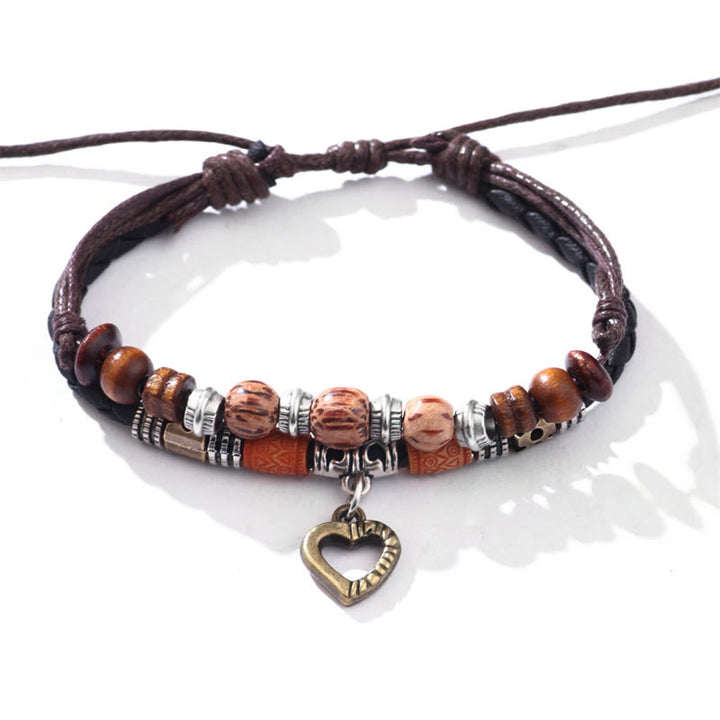 Collier pendentif et bracelet de guérison en perles à motif de cœur d'amour en Buddha Stones