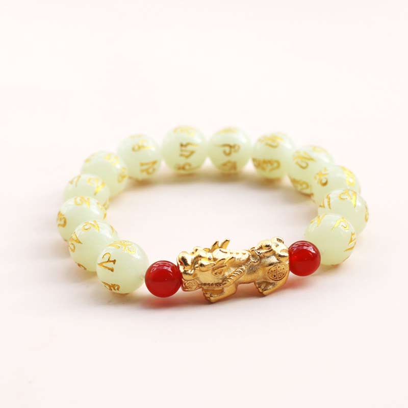 Bracelet Feng Shui Lucky Pixiu Glowstone Wealth Buddha Stones