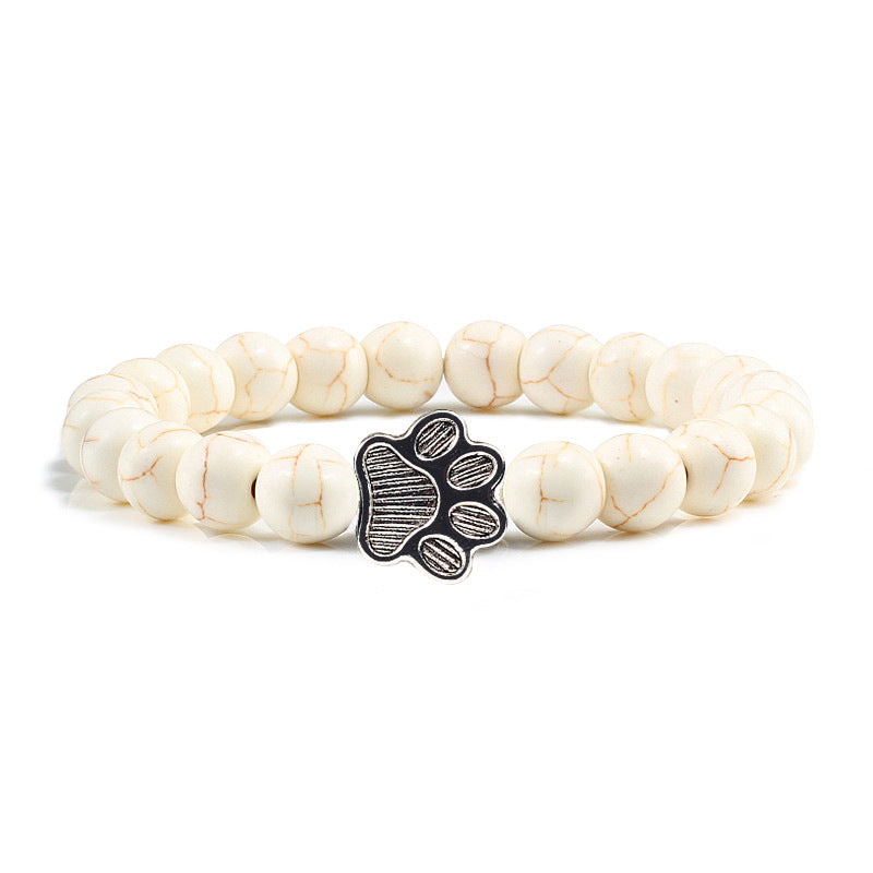 Buddha Stones Bracelet en pierre « Sauvez un chien » - Perles blanches - image 16