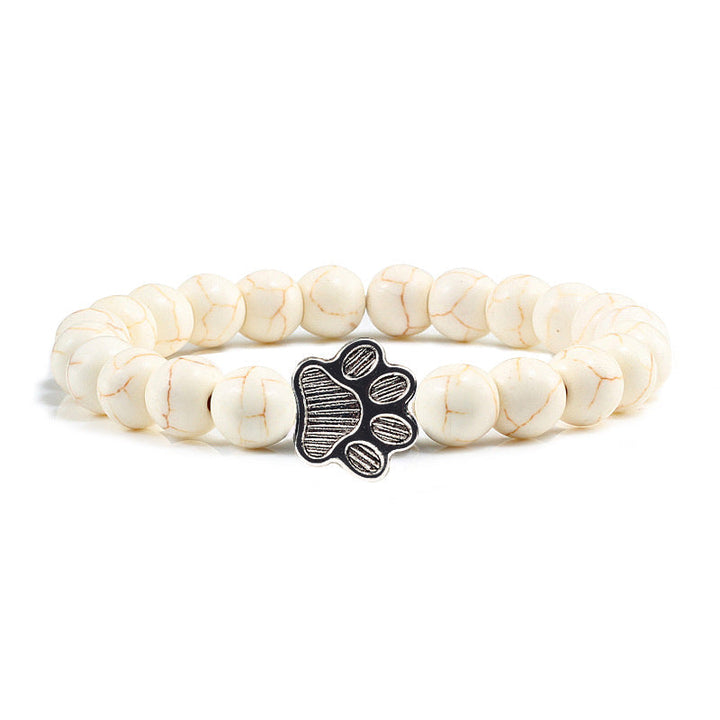 Buddha Stones Bracelet en pierre « Sauvez un chien » - Perles blanches - image 16