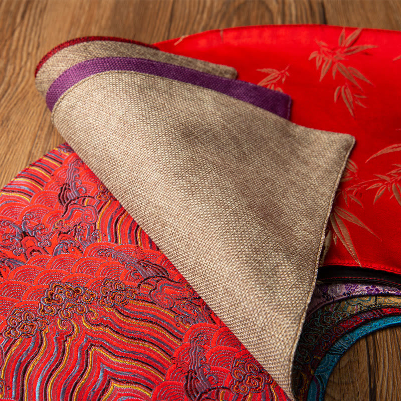 Buddha Stones vintage et vagues de la mer, dessous de verre pour tasse à thé, tapis à thé Kung Fu