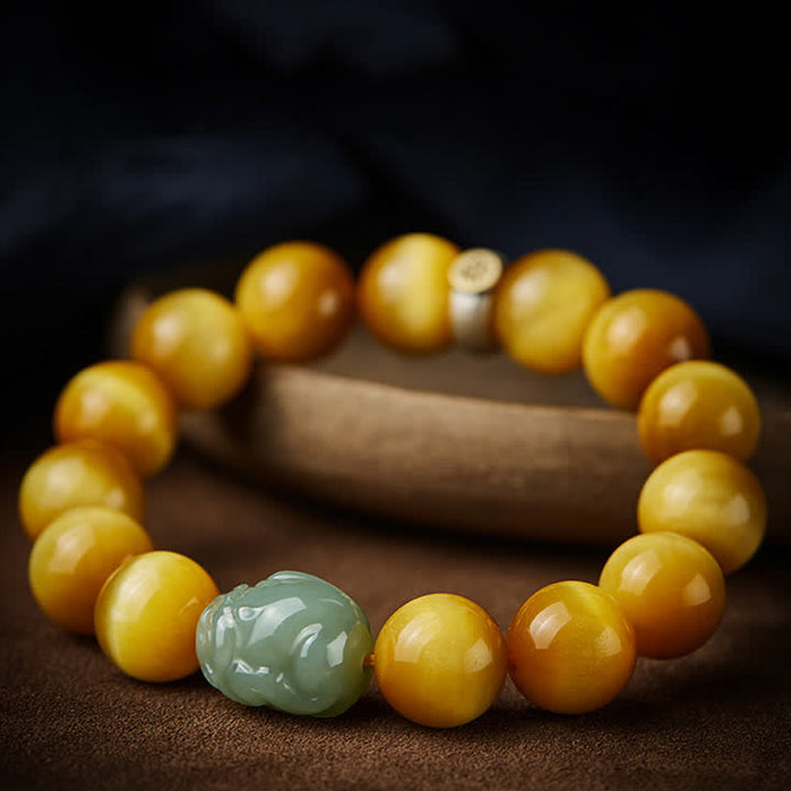 Bracelet de protection en jade Pixiu œil de tigre Bouddha natal du zodiaque chinois