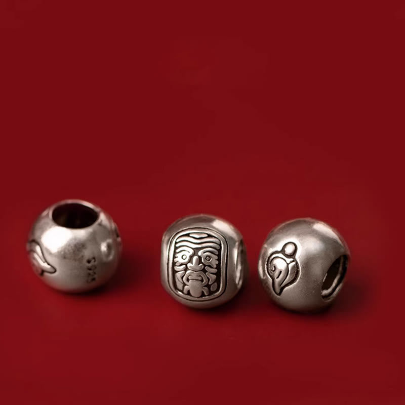 Bracelet en corde tibétain en argent sterling 925 Buddha Stones et déesse de la richesse et de la chance Zakiram