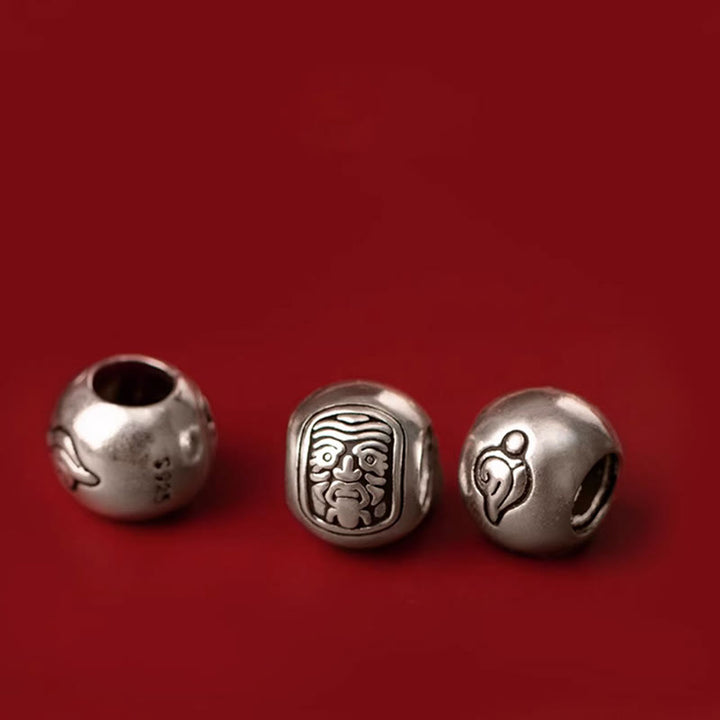 Bracelet en corde tibétain en argent sterling 925 Buddha Stones et déesse de la richesse et de la chance Zakiram