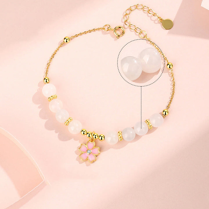 Bracelet de protection en argent sterling 925 et jade blanc Hetian Buddha Stones