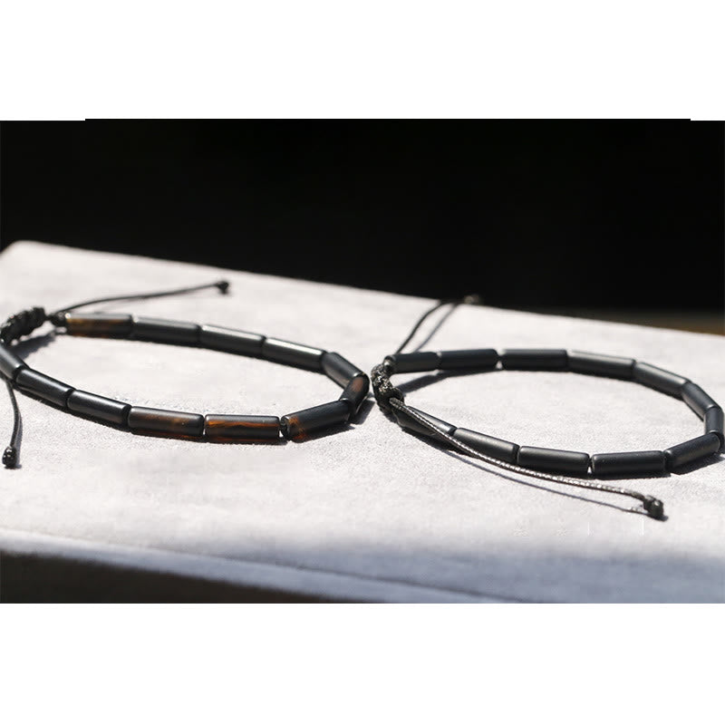 Bracelet de protection et de soutien en perles d'onyx noir Buddha Stones