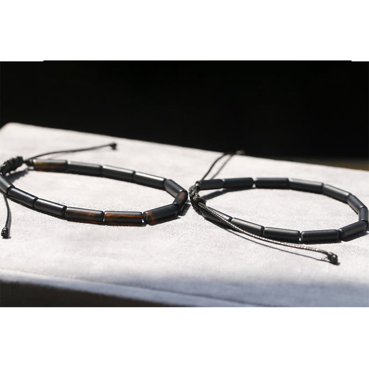 Bracelet de protection et de soutien en perles d'onyx noir Buddha Stones