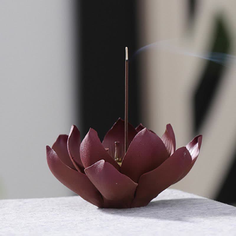 Brûleur d'encens tibétain en Buddha Stones Lotus Positive Peace