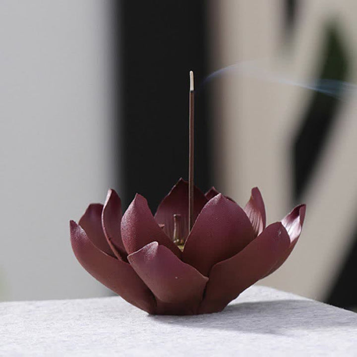 Brûleur d'encens tibétain en Buddha Stones Lotus Positive Peace