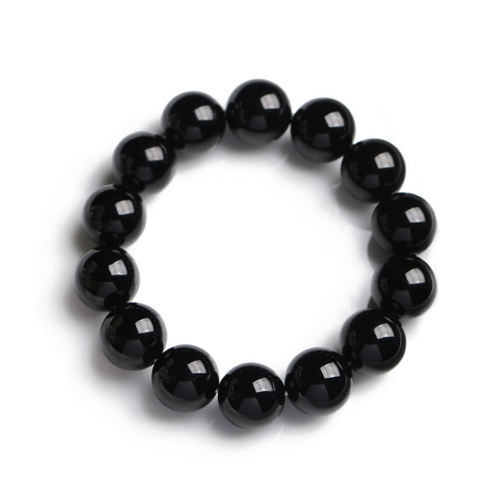 Bracelet porte-bonheur en onyx noir naturel Buddha Stones