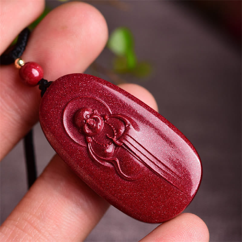 Collier pendentif en Buddha Stones rieur Yin Yang zodiaque chinois gourde cinabre naturel bénédiction - image 3
