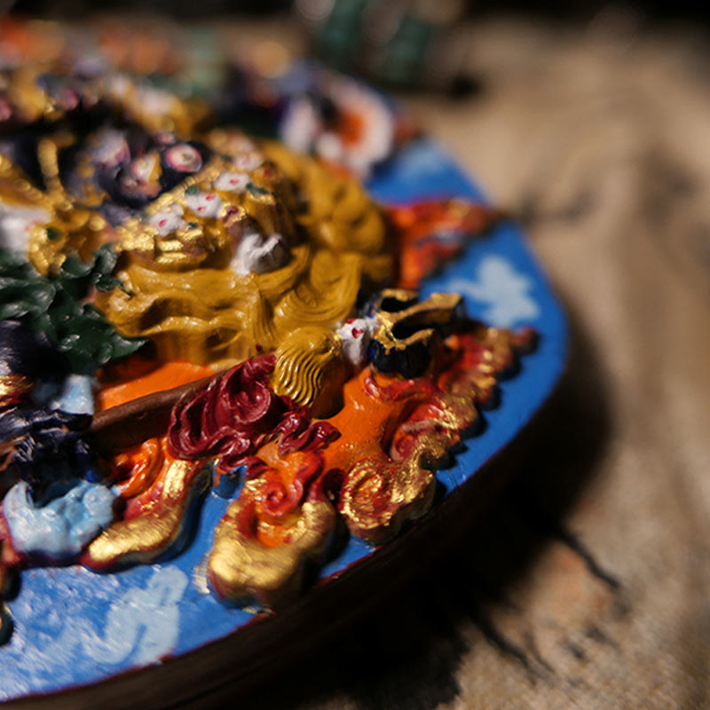 Buddha Stones Mini Daikokuten Dieu de la richesse Bouddha Tibet Argile Sérénité Décoration de la maison - image 3