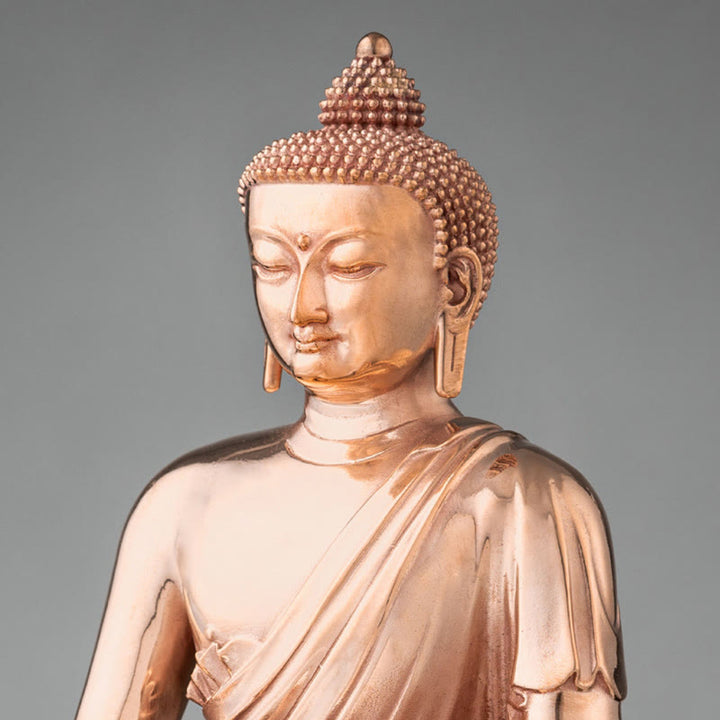 Statue de Bouddha de la sérénité de Gautama Shakyamuni en cuivre, décoration de la maison