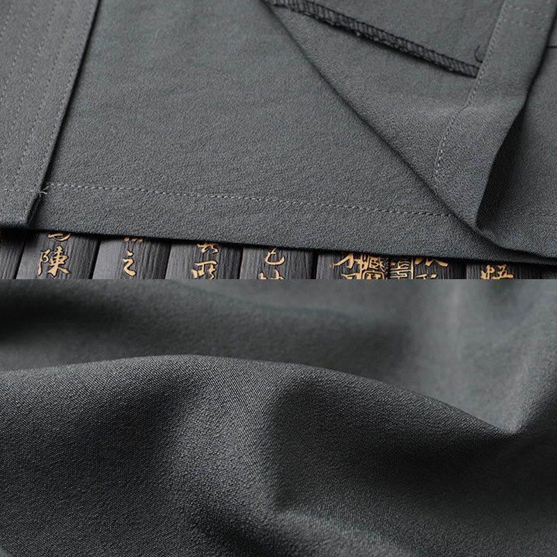 Costume Tang en Buddha Stones Hanfu Dragon chinois Uniforme de Kung Fu traditionnel Haut à manches courtes et pantalon Vêtements Ensemble pour hommes - image 11