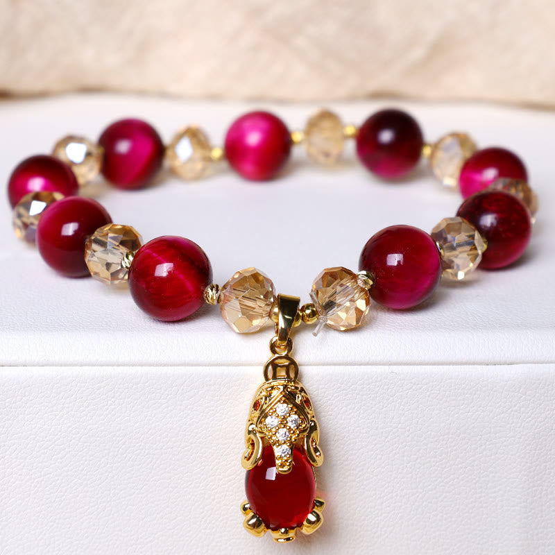 Bracelet de protection et de confiance en soi en œil de tigre rouge PiXiu Fox Buddha Stones - Pixiu Œil de Tigre Rouge - image 8