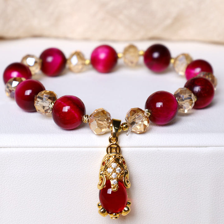 Bracelet de protection et de confiance en soi en œil de tigre rouge PiXiu Fox Buddha Stones - Pixiu Œil de Tigre Rouge - image 8