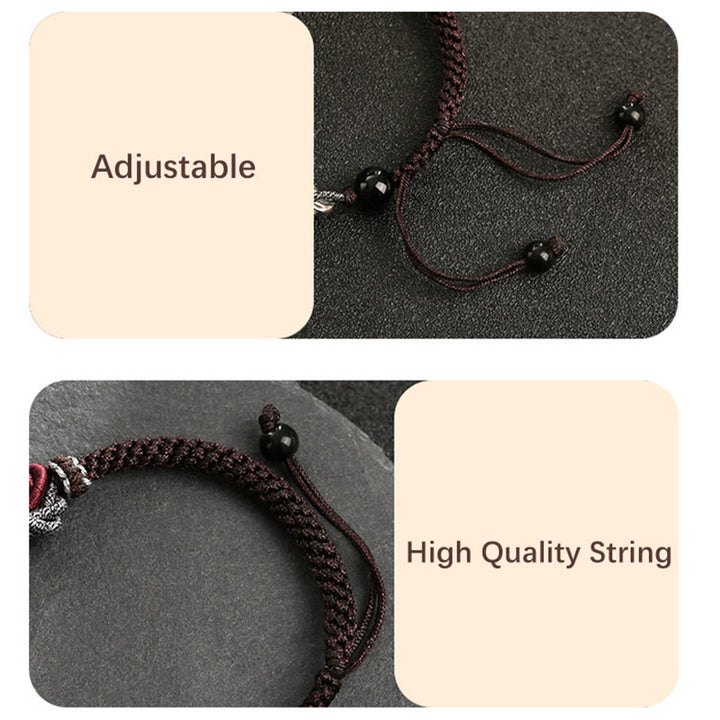 Bracelet tressé artisanal en argent sterling 925 Buddha Stones et dragon porte-bonheur - image 5