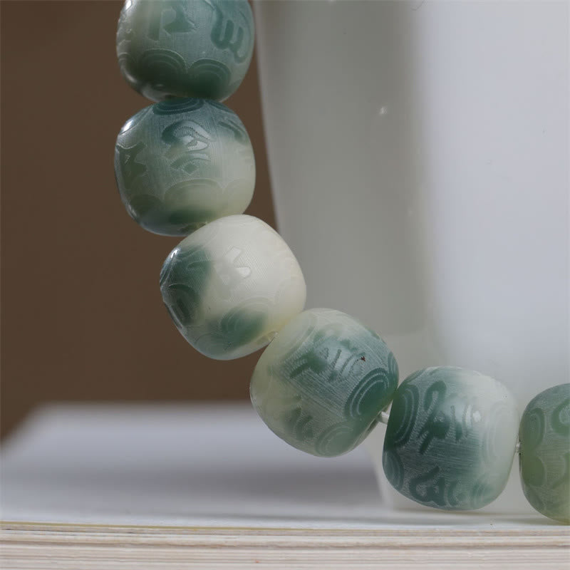 Bracelet gravé en Buddha Stones graines de Bodhi Om Mani Padme Hum pour éloigner les mauvais esprits