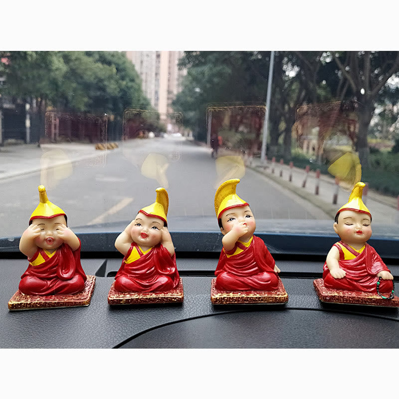 Buddha Stones peintes à la main, figurines de lama tibétaines sculptées, décoration créative pour la maison, le bureau ou la voiture