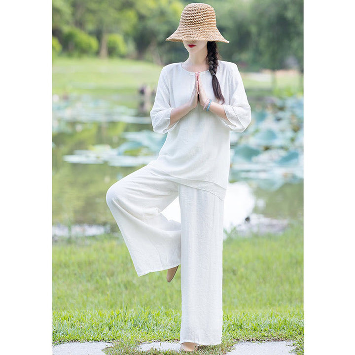 Ensemble de vêtements pour femme Tai Chi Méditation Prière Zen Spirituel Matin Pratique - image 14
