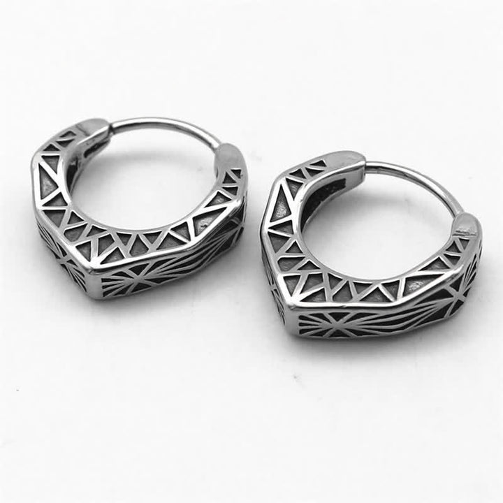 Boucles d'oreilles créoles Viking en acier titane - image 1