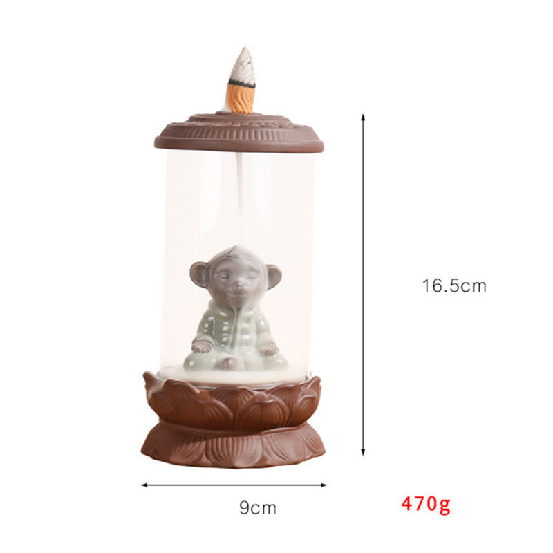 Fontaine à fumée à reflux en argile violette Wukong Monkey King pour pare-brise et décoration