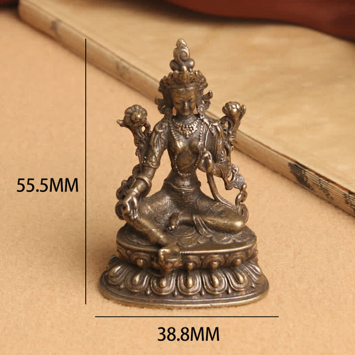 Buddha Stones Bodhisattva Tara Verte Espoir Calme Décoration en Cuivre - image 7