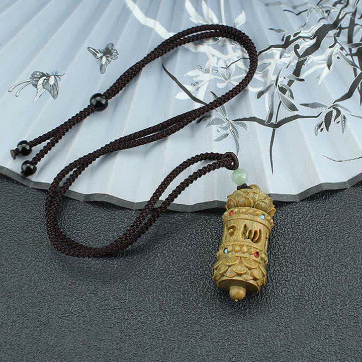 Collier pendentif apaisant positif en Buddha Stones Tibet bois de santal vert bois de rose Om Mani Padme Hum Lotus - image 4