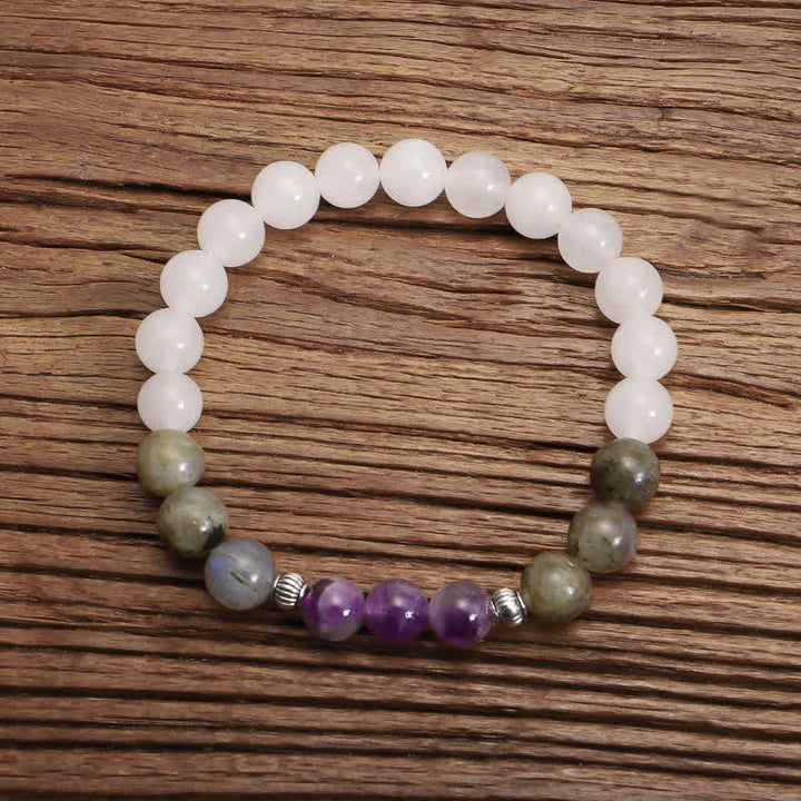 Bracelet de protection en pierre noire pailletée avec 108 Buddha Stones