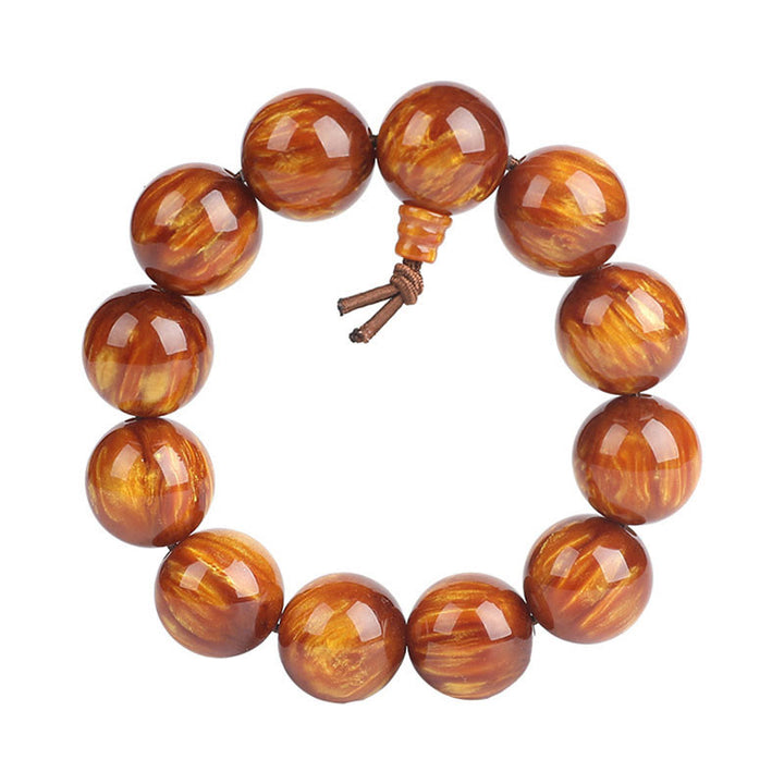 Bracelet Mala positif de réussite en saule de mer doré Buddha Stones
