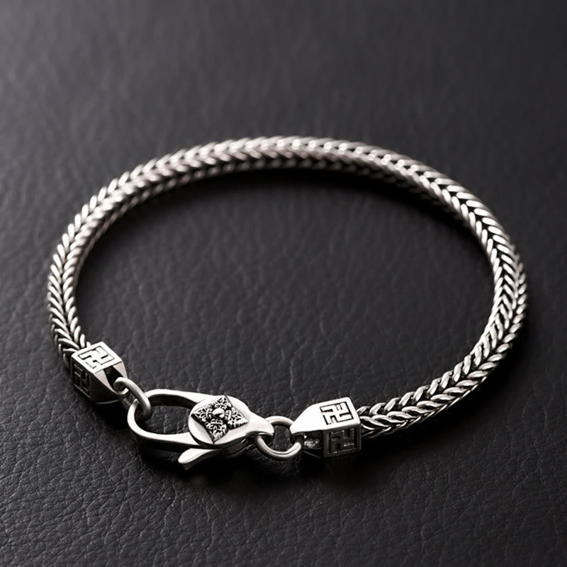 Bracelet tibétain à double chaîne Dorje Vajra Swastika avec Buddha Stones - Bracelet de 22 cm, convient à un tour de poignet de 20 cm. - image 0
