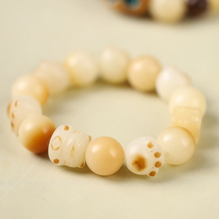 Bracelet porte-bonheur en bois de santal avec graines de Bodhi naturelles et Buddha Stones, tête de chat mignon et porte-bonheur, griffe de paix - image 16