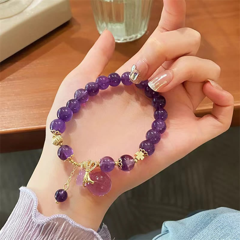 Bracelet porte-monnaie en cristal d'améthyste naturelle Buddha Stones